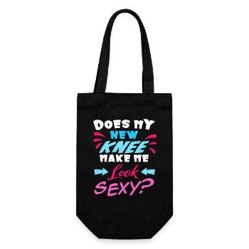 Macht mein neues Knie mich sexy? - Geschenkbeutel für Flaschen - Schwarz - Vorne