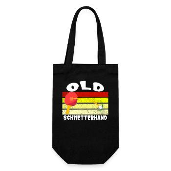 Old Schmetterhand Tischtennis Design - Geschenkbeutel für Flaschen - Schwarz - Vorne