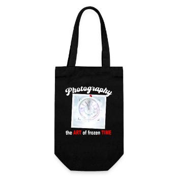 Photography is the art of frozen time - Geschenkbeutel für Flaschen - Schwarz - Vorne