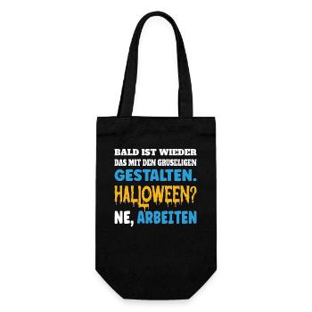 Soon it will be the one with the creepy figures again - Gift Bag for Bottles - black - Front