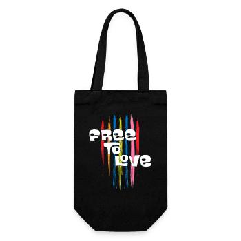 Free To Love - Gift Bag for Bottles - black - Front