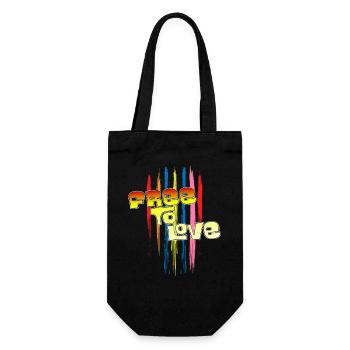Free To Love - Gift Bag for Bottles - black - Front