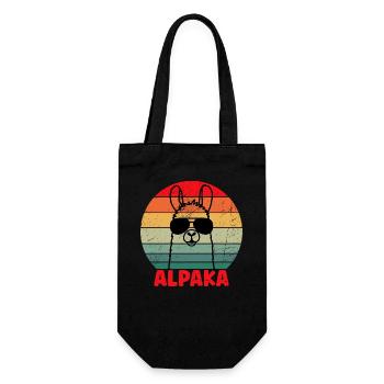 Cool Alpaca Design - Gift Bag for Bottles - black - Front