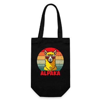 Cool Alpaca Design - Gift Bag for Bottles - black - Front