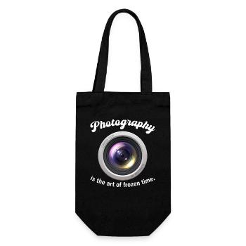 Photography is the art of frozen time - Geschenkbeutel für Flaschen - Schwarz - Vorne