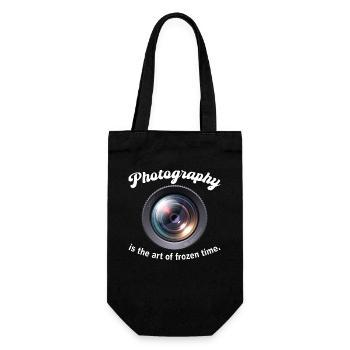 Photography is the art of frozen time - Geschenkbeutel für Flaschen - Schwarz - Vorne