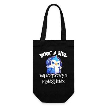 Just a girl who loves Penguins - Gift Bag for Bottles - black - Front
