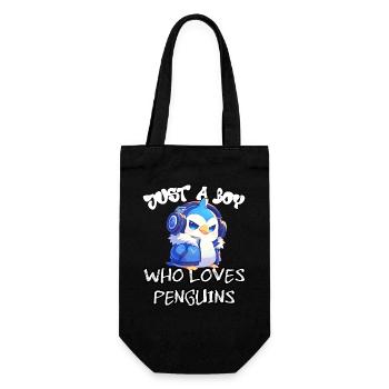 Just a boy who loves Penguins - Gift Bag for Bottles - black - Front