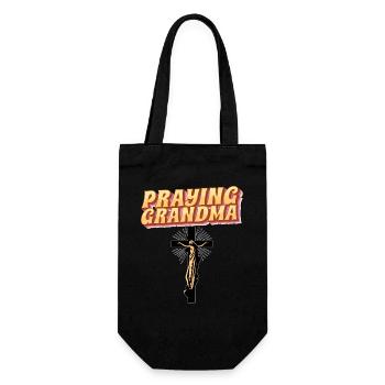 Praying Grandma - Betende Oma - Gift Bag for Bottles - black - Front