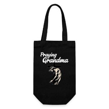 Praying Grandma - Betende Oma - Gift Bag for Bottles - black - Front