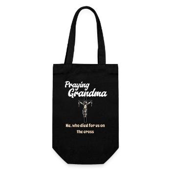 Praying Grandma - Betende Oma - Gift Bag for Bottles - black - Front