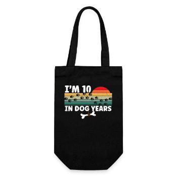 J’ai 10 ans en années de chien - Sac à bouteille - noir - Devant