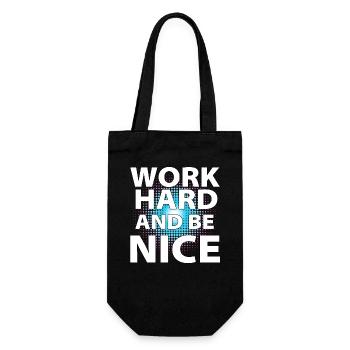 Work hard and be nice - Gift Bag for Bottles - black - Front