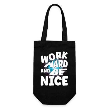Work hard and be nice - Gift Bag for Bottles - black - Front