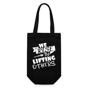 We rise by lifting others - Gift Bag for Bottles - black - Front