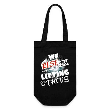 We rise by lifting others - Gift Bag for Bottles - black - Front