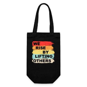We rise by lifting others - Gift Bag for Bottles - black - Front