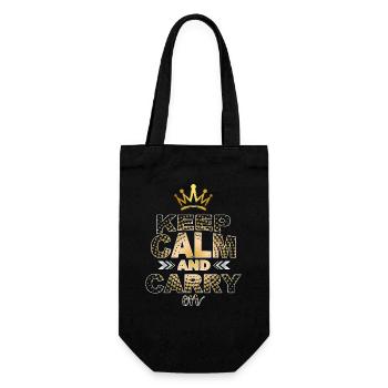 Keep calm and carry on - Gift Bag for Bottles - black - Front