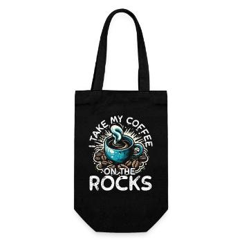 I take my coffee on the rocks - Gift Bag for Bottles - black - Front