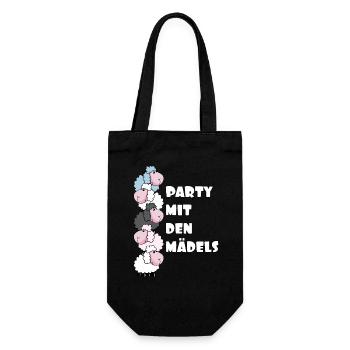 Schafe - Party mit den Mädels! - Geschenkbeutel für Flaschen - Schwarz - Vorne