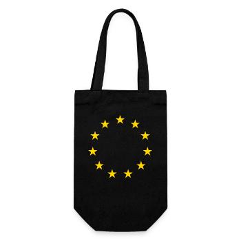 Pro EU Flagge Europa - Geschenkbeutel für Flaschen - Schwarz - Vorne
