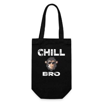 Chill Bro - Drôle de singe avec un dicton cool Gesche - Sac à bouteille - noir - Devant
