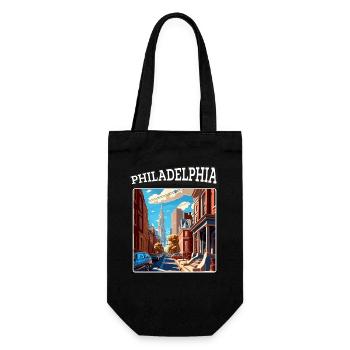 Vintage Philadelphia Retro Design - Gift Bag for Bottles - black - Front