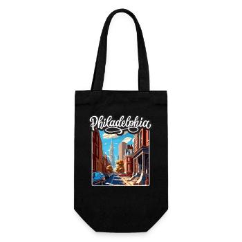 Vintage Philadelphia Retro Design - Gift Bag for Bottles - black - Front