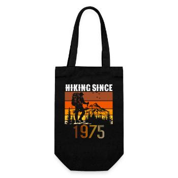 Hiking since 1975, Vintage Birthday Gift - Gift Bag for Bottles - black - Front
