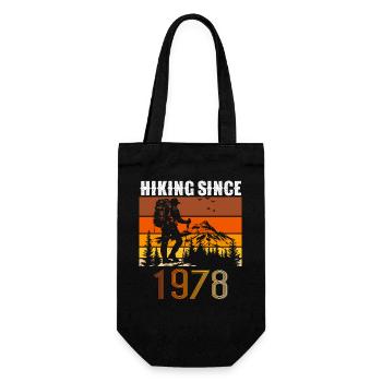 Hiking since 1978, Vintage Birthday Gift - Gift Bag for Bottles - black - Front