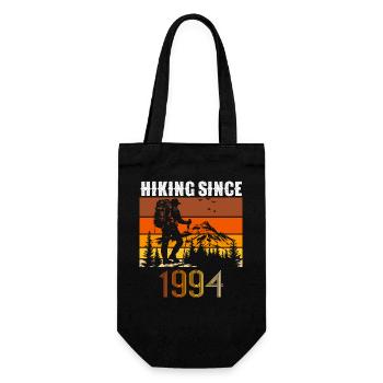 Hiking since 1994, Vintage Birthday Gift - Gift Bag for Bottles - black - Front