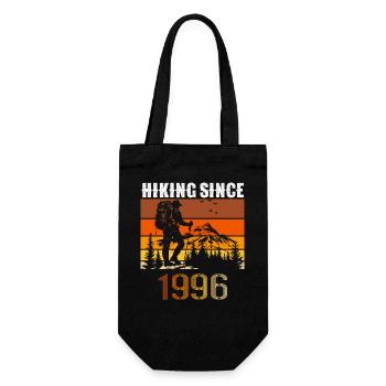 Hiking since 1996, Vintage Birthday Gift - Gift Bag for Bottles - black - Front