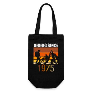 Hiking since 1975, Vintage Birthday Gift - Gift Bag for Bottles - black - Front