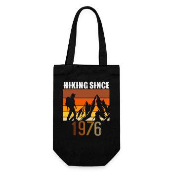 Hiking since 1976, Vintage Birthday Gift - Gift Bag for Bottles - black - Front