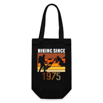 Hiking since 1975, Vintage Birthday Gift - Gift Bag for Bottles - black - Front