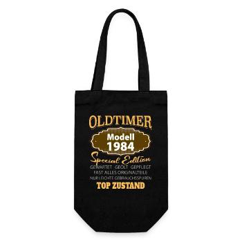 Oldtimer Modell 1984 gut erhalten lustig Geburtsta - Geschenkbeutel für Flaschen - Schwarz - Vorne