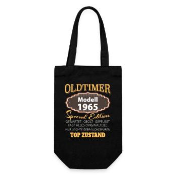 Oldtimer Modell 1965 gut erhalten lustig Geburtsta - Geschenkbeutel für Flaschen - Schwarz - Vorne