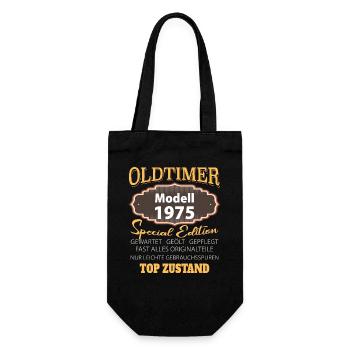Oldtimer Modell 1975 gut erhalten lustig Geburtsta - Geschenkbeutel für Flaschen - Schwarz - Vorne