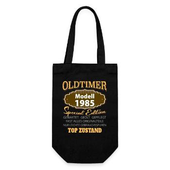Oldtimer Modell 1985 gut erhalten lustig Geburtsta - Geschenkbeutel für Flaschen - Schwarz - Vorne