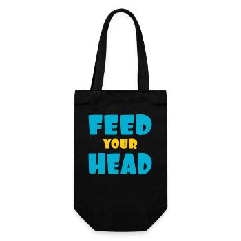 Feed your head - füttere Deinen Kopf - Gift Bag for Bottles - black - Front