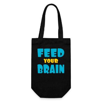 Feed your brain - füttere Dein Gehirn - Gift Bag for Bottles - black - Front