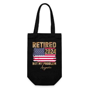 Retired 2024 - not my problem anymore - Geschenkbeutel für Flaschen - Schwarz - Vorne