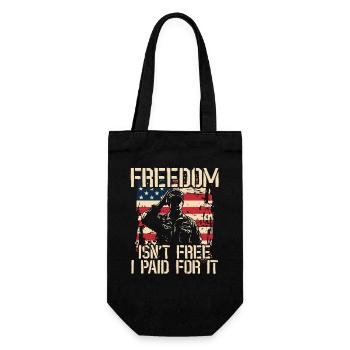 Freedom isn't fee - I paid for it - Army Soldat - Gift Bag for Bottles - black - Front