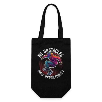 No Obstacles Only Opportunity Motivational Design - Gift Bag for Bottles - black - Front
