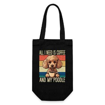 Coffee and my poodle - Gift Bag for Bottles - black - Front