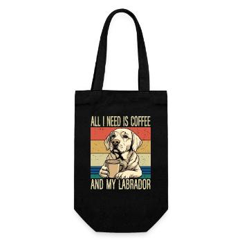 Coffee and my Labrador - Gift Bag for Bottles - black - Front