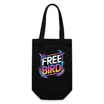 Free Bird - frei wie ein Vogel - Geschenkbeutel für Flaschen - Schwarz - Vorne