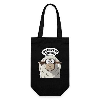 Ewe cant be serious - funny sheep design - Gift Bag for Bottles - black - Front