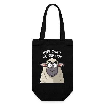 Ewe cant be serious - funny sheep design - Gift Bag for Bottles - black - Front