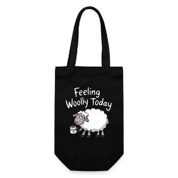 Feeling Woolly today - Geschenkbeutel für Flaschen - Schwarz - Vorne